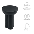 Caspian Round Concrete Side Table in Black