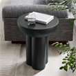 Caspian Round Concrete Side Table in Black