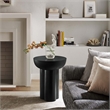 Caspian Round Concrete Side Table in Black