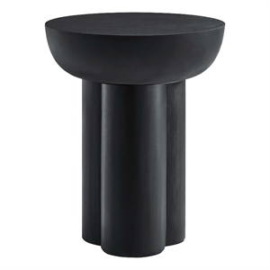 Caspian Round Concrete Side Table in Black