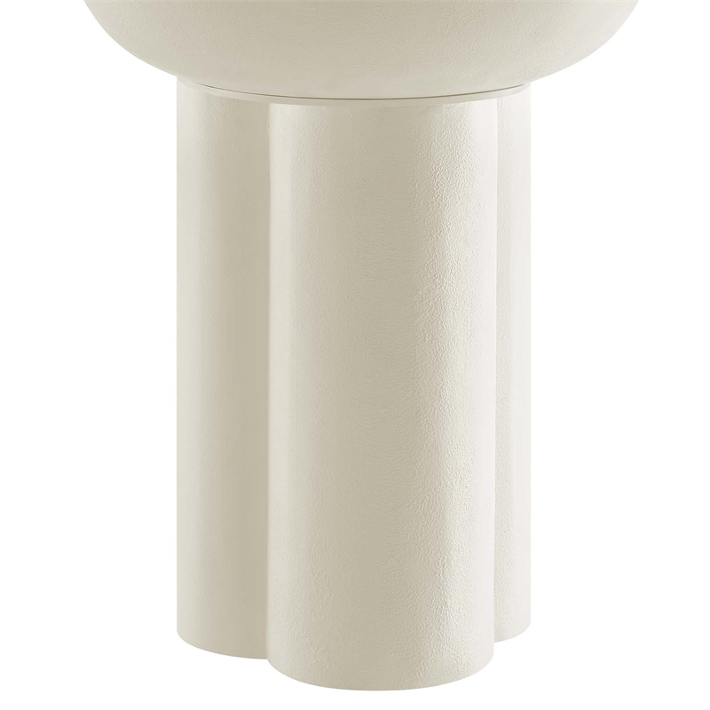 Caspian Round Concrete Side Table in White