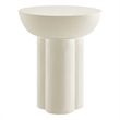 Caspian Round Concrete Side Table in White