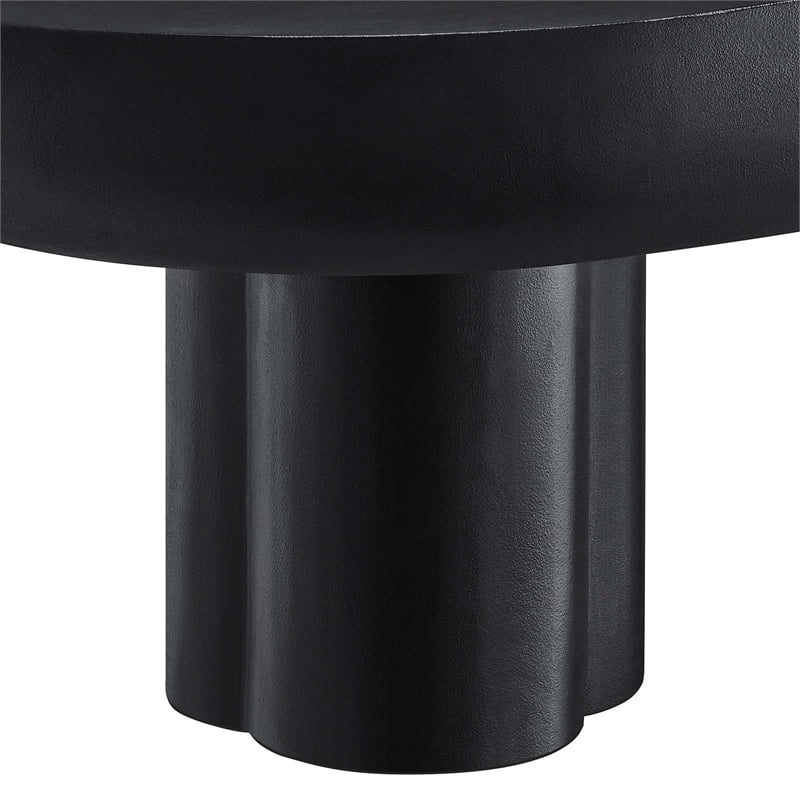 Caspian Oval Concrete Coffee Table in Black