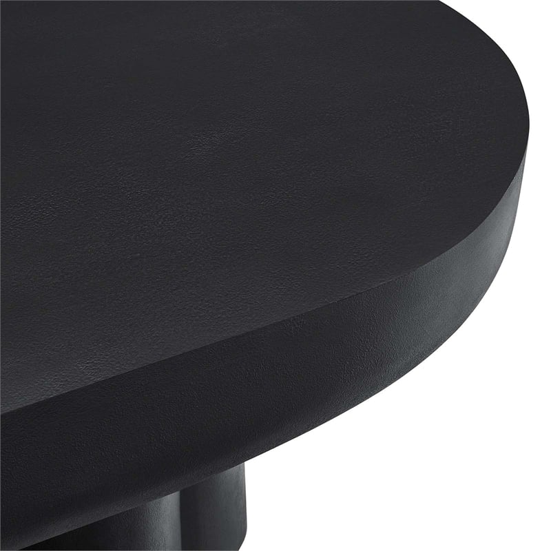 Caspian Oval Concrete Coffee Table in Black