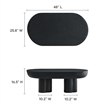 Caspian Oval Concrete Coffee Table in Black