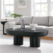Caspian Oval Concrete Coffee Table in Black