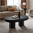 Caspian Oval Concrete Coffee Table in Black