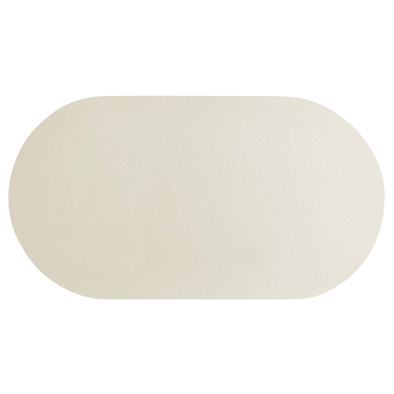 caspian oval concrete coffee table in white