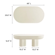 Caspian Oval Concrete Coffee Table in White