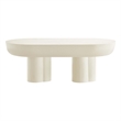 Caspian Oval Concrete Coffee Table in White