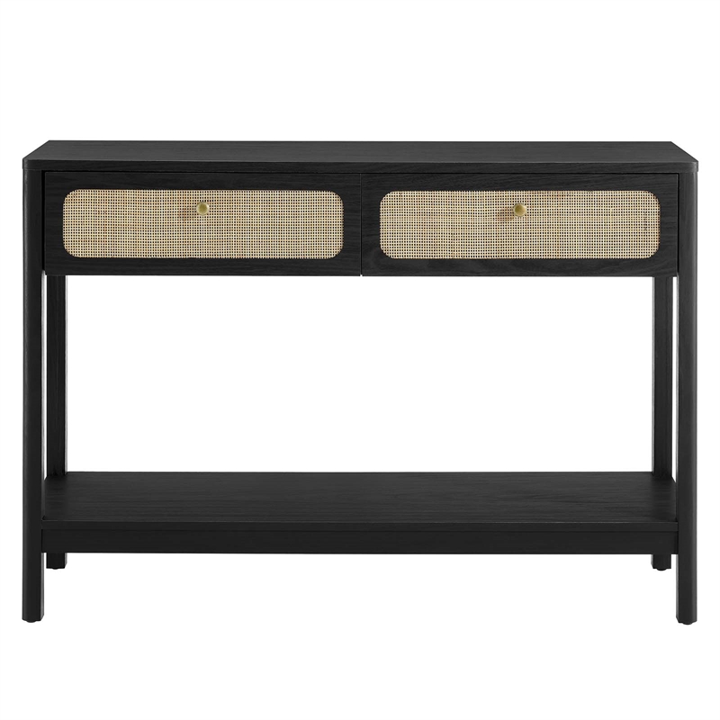 Chaucer Wood Entryway Console Table in Black