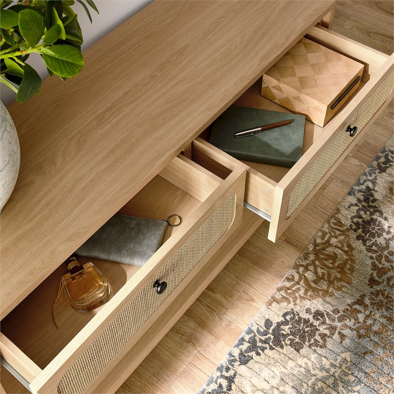Chaucer Wood Entryway Console Table in Oak
