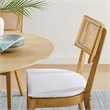 Caledonia Fabric Upholstered Wood Dining Chair Set of 2 in Natural White