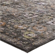 Minu Distressed Floral Lattice 4x6 Area Rug in Black Yellow and Orange
