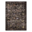Minu Distressed Floral Lattice 4x6 Area Rug in Black Yellow and Orange