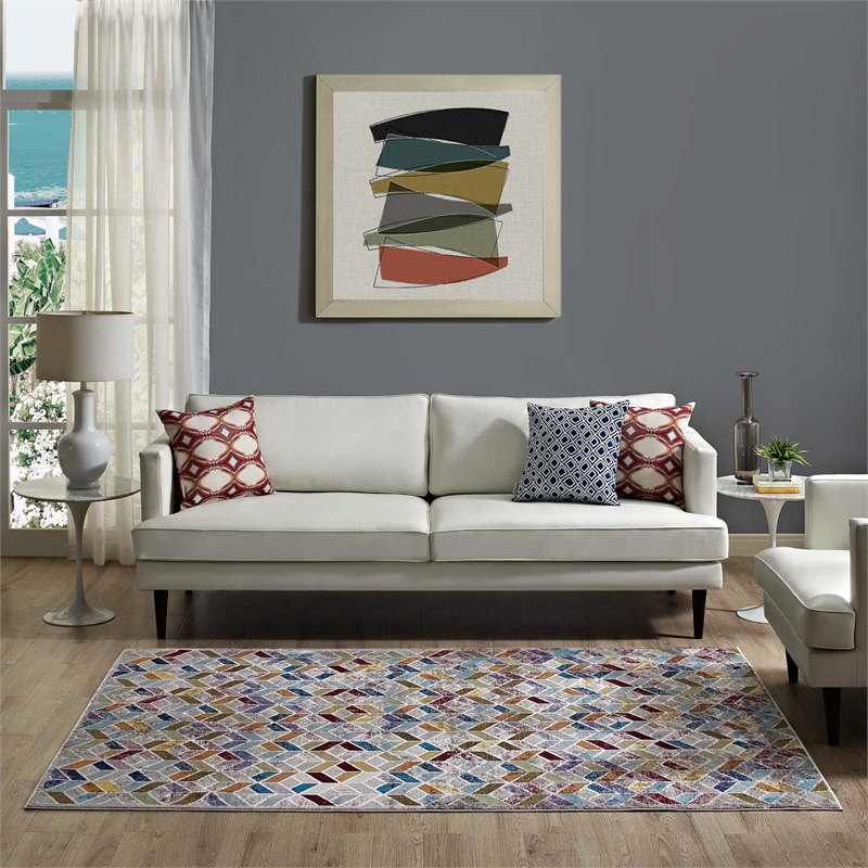 Laleh Geometric Mosaic 4x6 Area Rug in Multicolored