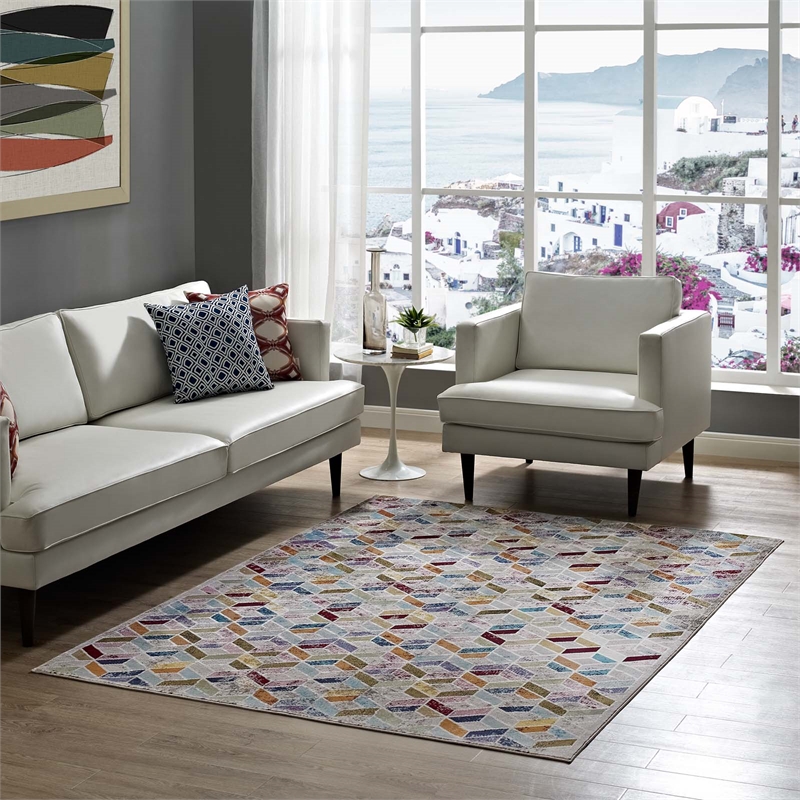 Laleh Geometric Mosaic 4x6 Area Rug in Multicolored
