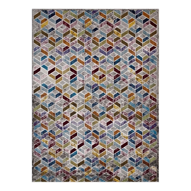 Laleh Geometric Mosaic 4x6 Area Rug in Multicolored