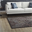 Westia Ornate Turkish 8x10 Vintage Area Rug in Dark Brown and Silver Blue