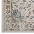 Atara Distressed Vintage Medallion 5x8 Area Rug in Teal and Beige
