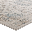 Atara Distressed Vintage Medallion 5x8 Area Rug in Teal and Beige