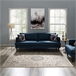 Atara Distressed Vintage Medallion 5x8 Area Rug in Teal and Beige