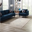 Atara Distressed Vintage Medallion 5x8 Area Rug in Teal and Beige