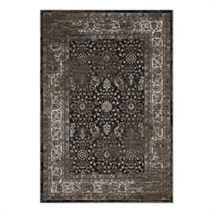 Berit Distressed Vintage Floral Lattice 5x8 Area Rug in Brown and Beige
