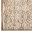 Kennocha Rustic Vintage Abstract Waves 5x8 Area Rug in Tan and Cream