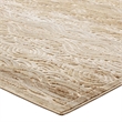 Kennocha Rustic Vintage Abstract Waves 5x8 Area Rug in Tan and Cream
