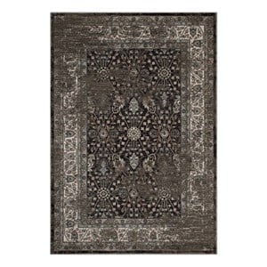Berit Distressed Vintage Floral Lattice 8x10 Area Rug in Brown and Beige