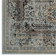 Enye Distressed Vintage Floral Lattice 8x10 Area Rug in Brown and Silver Blue