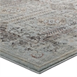 Enye Distressed Vintage Floral Lattice 8x10 Area Rug in Brown and Silver Blue
