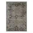 Enye Distressed Vintage Floral Lattice 8x10 Area Rug in Brown and Silver Blue