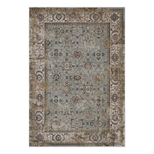 Distressed Vintage Floral Lattice 5x8 Area Rug