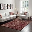 Cynara Distressed Floral Vintage Medallion 5x8 Area Rug in Burgundy and Beige