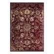 Cynara Distressed Floral Vintage Medallion 5x8 Area Rug in Burgundy and Beige
