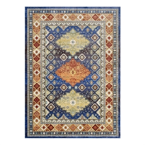 Atzi  Distressed Southwestern Diamond Floral 8x10 Area Rug in Multicolored
