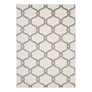 Beltara Chain Link Transitional Trellis 8x10 Area Rug in Beige and Ivory