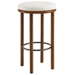 Fable Boucle Fabric Bar Stools - Set of 2 in Walnut Ivory