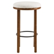 Fable Boucle Fabric Bar Stools - Set of 2 in Walnut Ivory
