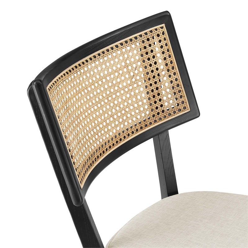 Caledonia Wood Bar Stools - Set of 2 in Black Beige