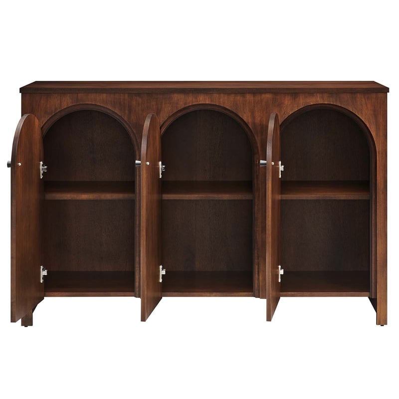 Appia 3-Door Arched Door Sideboard Storage Cabinet in Walnut