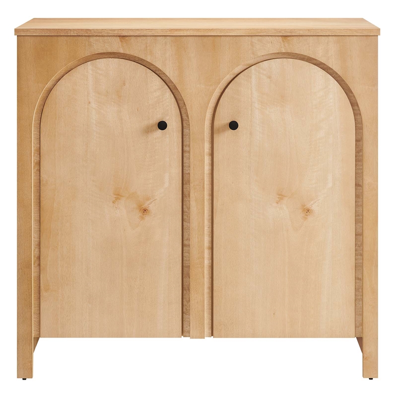 Appia 2-Door Arched Door Storage Cabinet in Oak