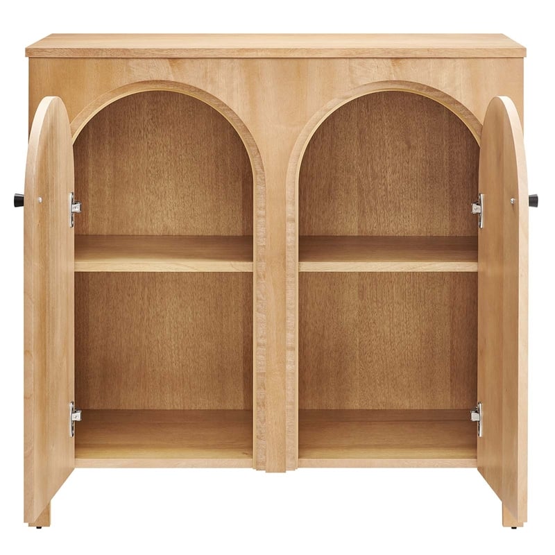 Appia 2-Door Arched Door Storage Cabinet in Oak