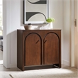 Appia 2-Door Arched Door Storage Cabinet in Walnut