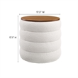 Mezzo Round Boucle Fabric Storage Ottoman in Cloud