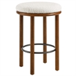 Fable Boucle Fabric Counter Stools - Set of 2 in Walnut Ivory