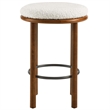 Fable Boucle Fabric Counter Stools - Set of 2 in Walnut Ivory
