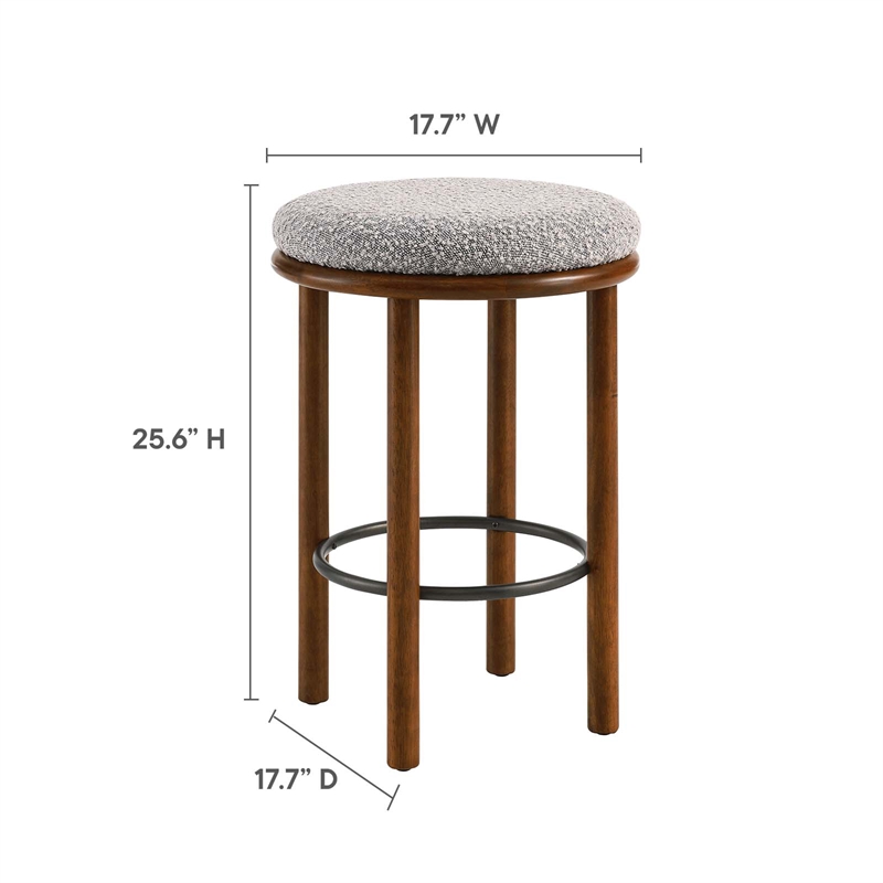 Fable Boucle Fabric Counter Stools - Set of 2 in Walnut Taupe